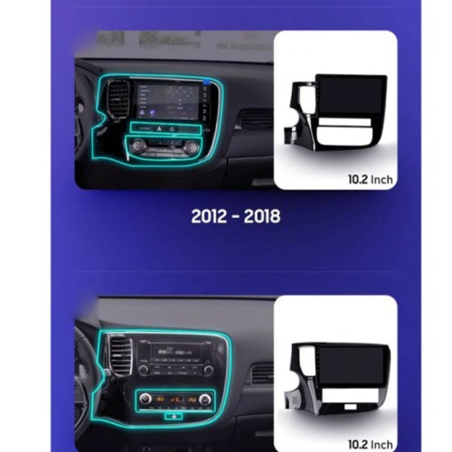 Штатная магнитола Teyes X1 Wi-Fi Mitsubishi Outlander 3 GF0W GG0W 2012-2018 10.2" (Вариант B) авто со штатной камерой заднего вида