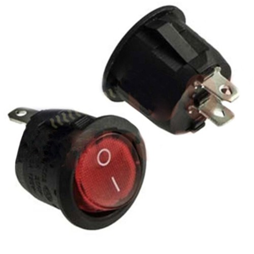 Кнопка-клавиша d 20mm 2 положения 2 контакта (красный) 