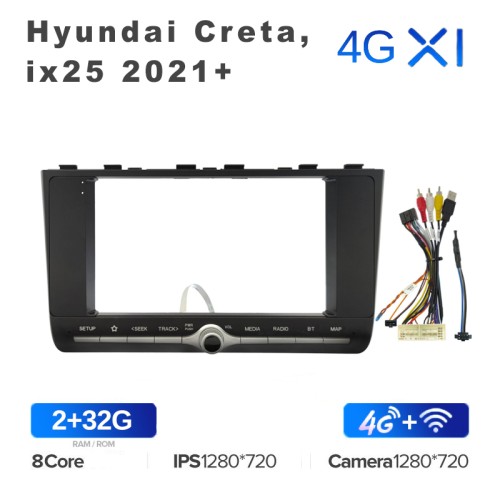 Штатная магнитола Teyes X1 Wi-Fi + 4G 9" для Hyundai Creta, ix25 2021+