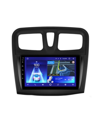 Штатная магнитола Teyes CC3 2K 360° Renault Logan 2 2012-2022 Sandero 2 2013-2022 9" (F1) прямоугольные воздухозаборники