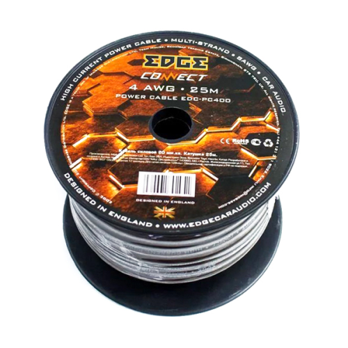 Кабель силовой EDGE EDC-PC444 TINNED OFC 4AWG 1м белый