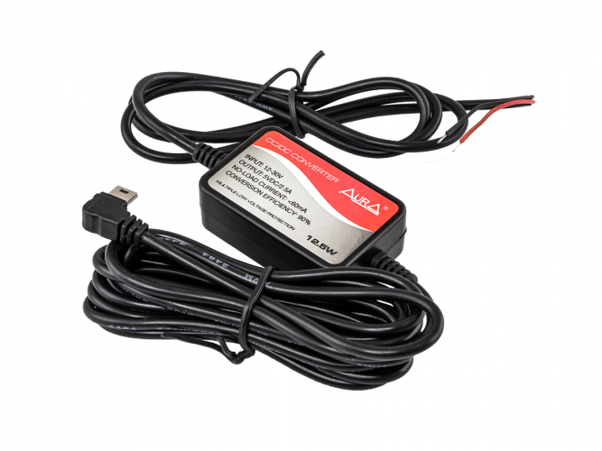 Зарядный кабель Aura TPA-U031 для видеорегистратора, mini USB 5V монтажный 