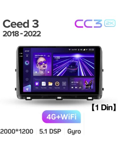 Штатная магнитола Teyes CC3 2K для Kia Ceed 3 CD 2018-2022 10" (1 DIN)