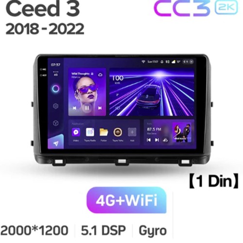 Штатная магнитола Teyes CC3 2K для Kia Ceed 3 CD 2018-2022 10&quot; (1 DIN)
