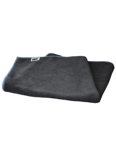 Dry Monster - микрофибра с коротким плотным ворсом 40х40см, 350гр/м, черный голубой оверлок