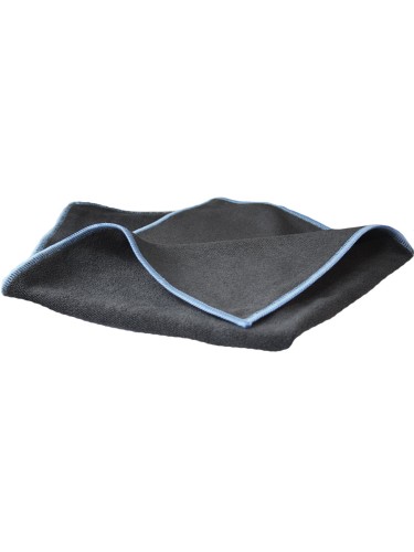 Dry Monster - микрофибра с коротким плотным ворсом 40х40см, 350гр/м, черный голубой оверлок