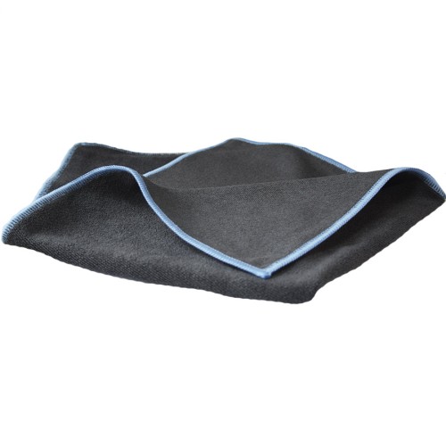 Dry Monster - микрофибра с коротким плотным ворсом 40х40см, 350гр/м, черный голубой оверлок