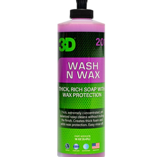 3D Wash N Wax - Рh-сбалансированный шампунь с воском 2 в 1 для кузова 0.48л