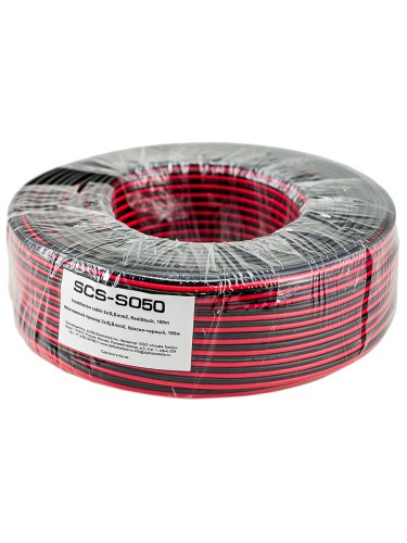 Монтажный кабель AuRa SCS-S050 2*0,5 мм2 (20AWG) 1м черно-красный