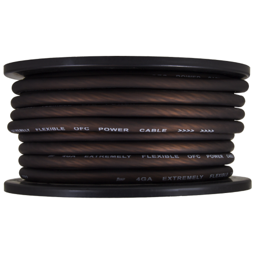 Провод силовой AMP OFC Ultraflexible 4Ga медь черный (1метр)