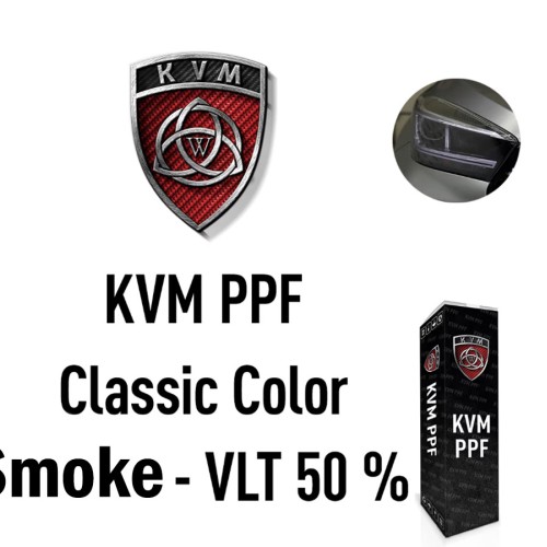 Тонировочная фиолетовая полиуретановая плёнка для оптики и фар KVM PPF Classic Color Smoke 1пог. м, ширина 0,61м (дымчатый)