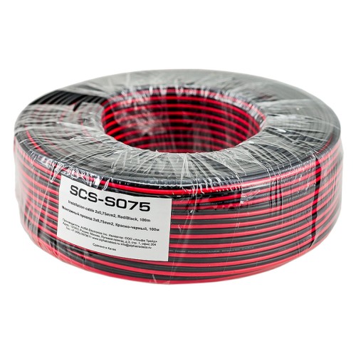 Монтажный кабель AuRa SCS-S075 2*0,75 мм2 (18AWG) 1м черно-красный