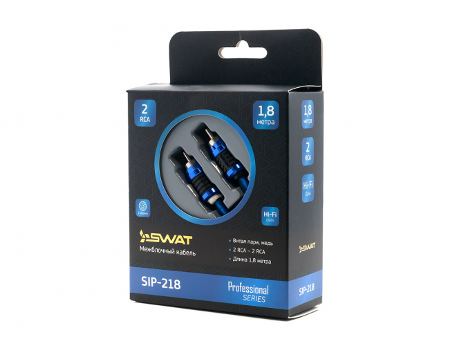 SWAT SIP-218 межблочный кабель 2RCA-2RCA, 1.8 метров