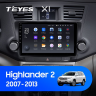 Штатная магнитола Teyes X1 Wi-Fi + 4G Toyota Highlander 2 XU40 2007-2013 10" (F1) 