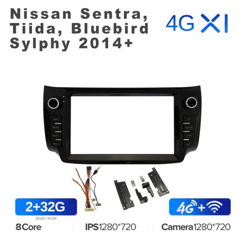 Штатная магнитола Teyes X1 Wi-Fi + 4G 9&quot; для Nissan Sentra, Tiida, Bluebird Sylphy 2014+