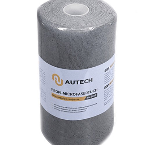 AuTech - салфетка из микрофибры 25*25см, 200гр/м, серый (рулон 50шт)