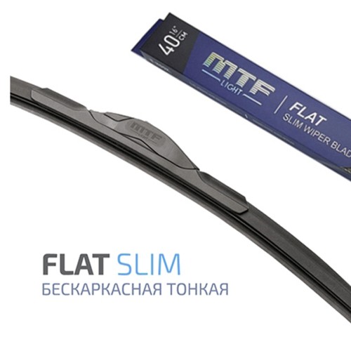 Щетка стеклоочистителя MTF Light Flat Slim 400мм / 16" бескаркасная, резина Fukoku, графит (1шт)