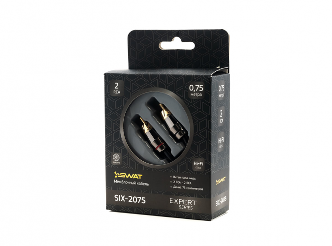 SWAT SIX-2075 межблочный кабель 2RCA-2RCA 0.75 метра