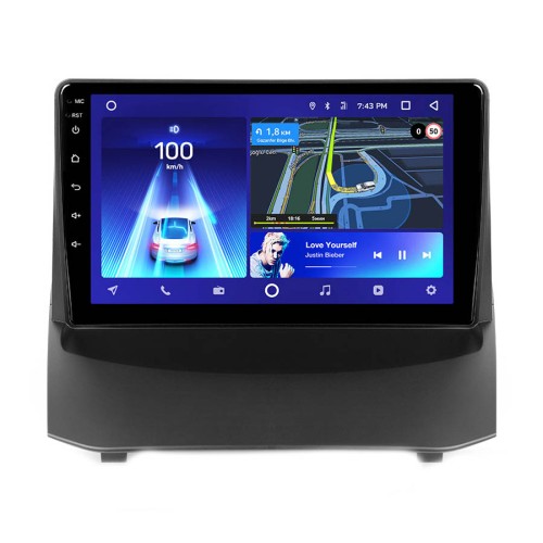 Штатная магнитола Teyes X1 Wi-Fi + 4G Ford Fiesta Mk 6 2009-2018 9" (F1 вариант В) открытая рамка (2+32Gb)