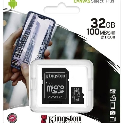 Флеш карта microSDHC 32Gb Class10 Kingston SDCS2/32GB Canvas Select Plus + adapter
