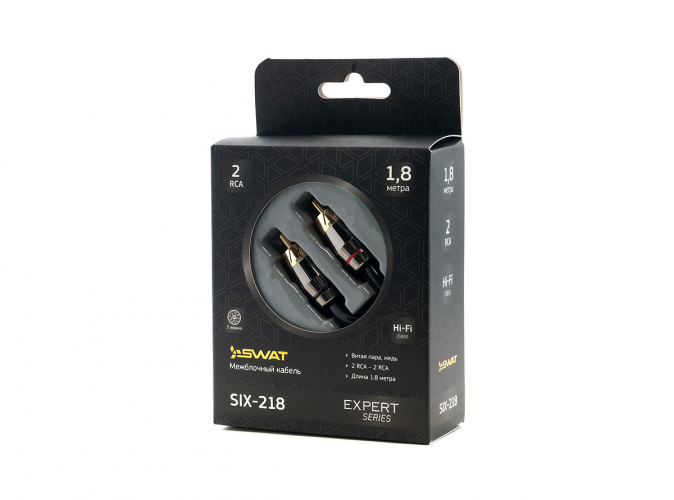 SWAT SIX-218 межблочный кабель 2RCA-2RCA, 1.8 метра