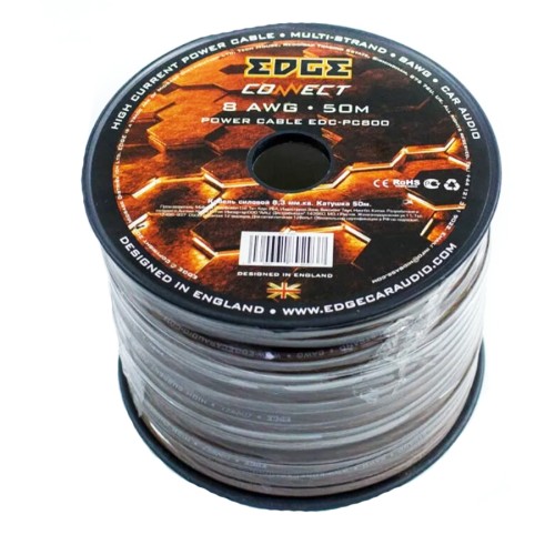 Провод силовой EDGE EDC-PC888 TINNED OFC 8AWG БЕЛЫЙ (1метр)