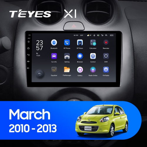 Штатная магнитола Teyes X1 Wi-Fi + 4G Nissan March K13 2010-2013 9" (2+32Gb)