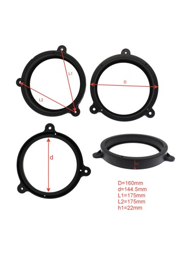 Подиум Subaru пластик простые 6,5"(16см), скос 1,5*2,5см (пара) фронт