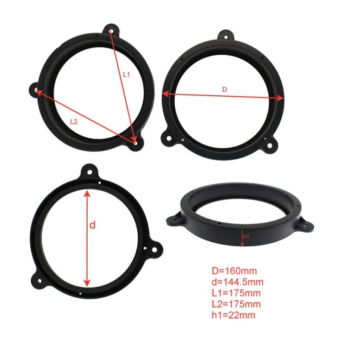 Подиум Subaru пластик простые 6,5&quot;(16см), скос 1,5*2,5см (пара) фронт