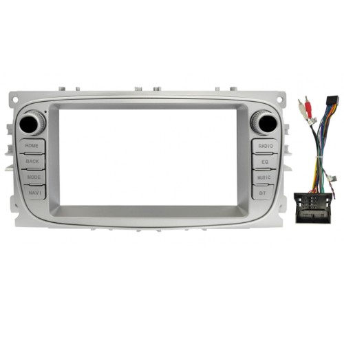 Рамка для установки магнитолы Ford Mondeo 2007-2015, Focus 2007-2012 7" (7001) серебристая