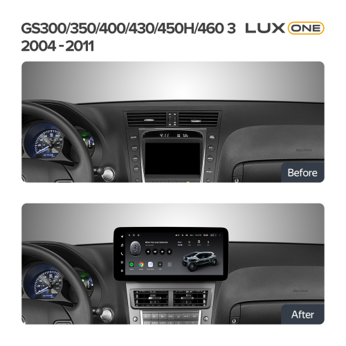 Установочный комплект Teyes Тиайс LUX ONE для Lexus GS300 350 400 430 450h 460 3 S190 2004-2011 12.3″