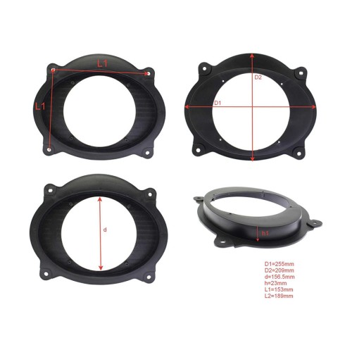 Подиум Toyota Camry 2006-2012 пластик простые 6,5"(16см), высота 2,3см (комплект) фронт