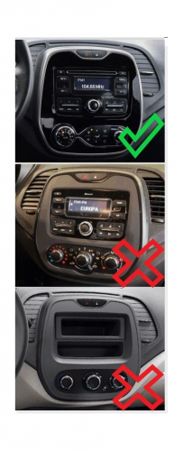 Рамка для установки в Renault Kaptur 2015+ 9" дисплея Авто с климат-контролем