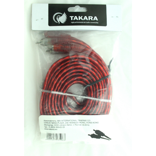 Межблочный кабель RCA витая пара RCA Takara TRG 5.2 (красный)