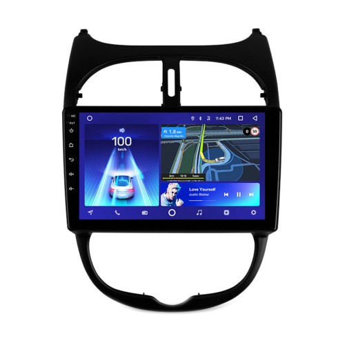Штатная магнитола Teyes X1 Wi-Fi + 4G Peugeot 206 1998-2012 9" (2+32Gb)