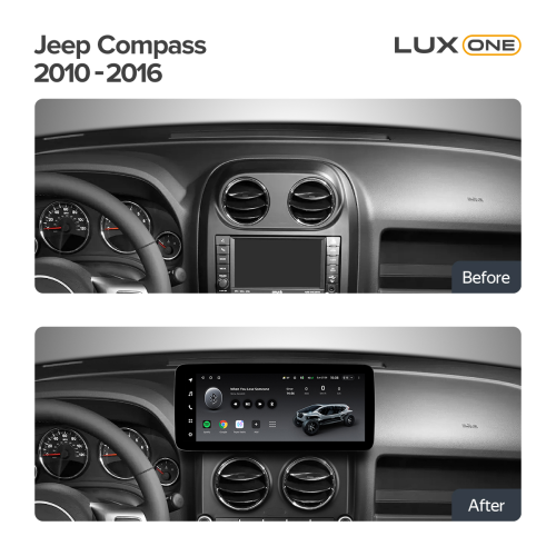 Установочный комплект Teyes Тиайс LUX ONE для Jeep Compass MK 2010-2016 12.3″