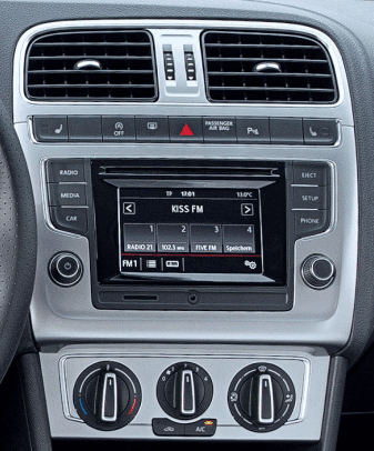 Переходная рамка для установки автомагнитолы Carav 22-540 VOLKSWAGEN Polo 2009+ (Серебристая) 9&quot;